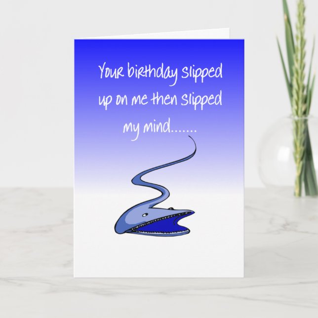 funny happy belated birthday wish card (Front)
