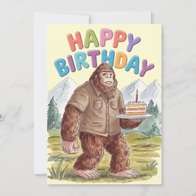 Funny Happy Birthday BigFoot Sasquatch Invitation (Front)