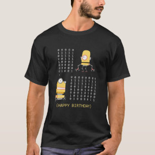 Funny Happy Birthday Binary Code Programmer develo T-Shirt