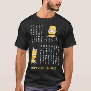 Funny Happy Birthday Binary Code Programmer develo T-Shirt