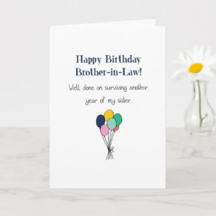 Funny Happy Birthday Brother-In-Law Birthday Card