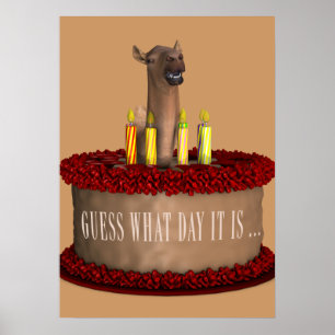 Funny Happy Birthday Camel Poster