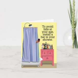 Funny Happy Birthday Card - Shower Bar