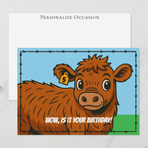 Funny Happy Birthday Cartoon Country Ranch Farm Holiday Card
