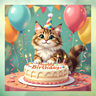 Funny happy birthday cat