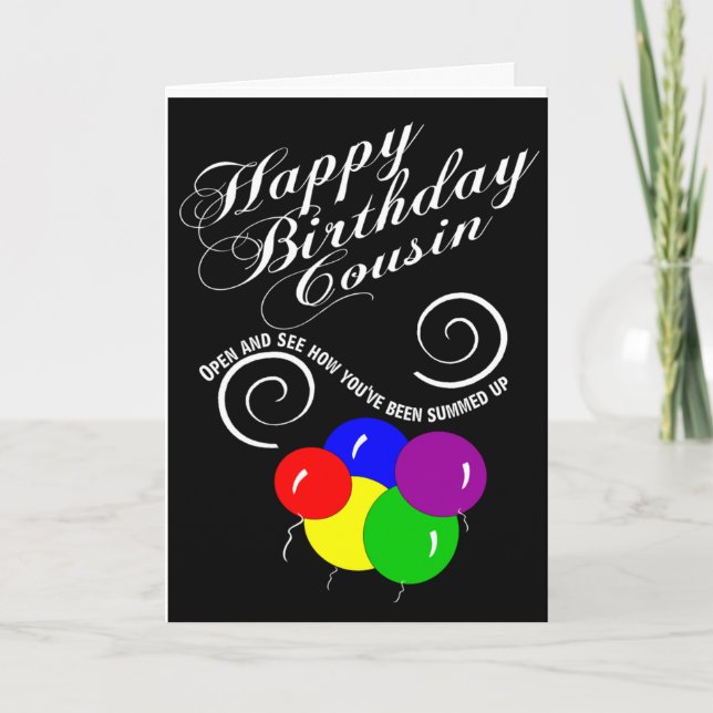 funny happy birthday cousin card (Front)