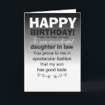 funny happy birthday daughter in law card<br><div class="desc">daughter in law birthday greeting cards,  funny daughter in law greeting cards</div>
