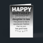 funny happy birthday daughter in law card<br><div class="desc">daughter in law birthday greeting cards,  funny daughter in law greeting cards</div>