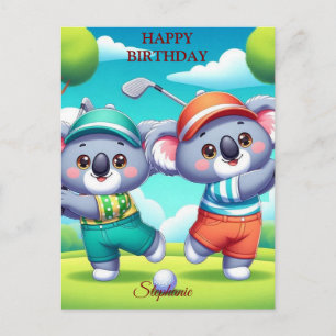 Funny Happy Birthday Golfing Ball Lovers Postcard