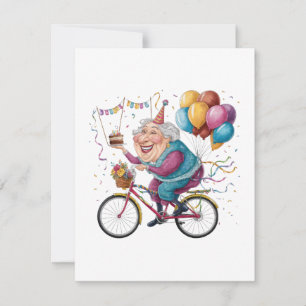 Funny Happy Birthday Grandma Gift Cycling Granny Card