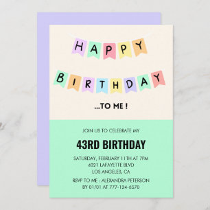 Funny Happy Birthday Humour 43rd birthday Invitation