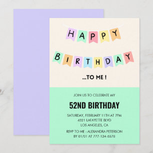 Funny Happy Birthday Humour 52nd birthday Invitation