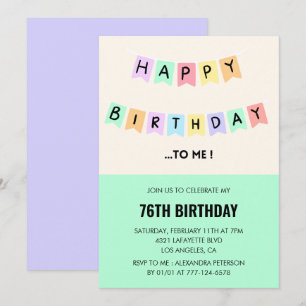  Funny Happy Birthday Humour 76th birthday  Invitation