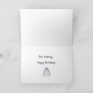 Funny happy birthday minimalist another day custom card