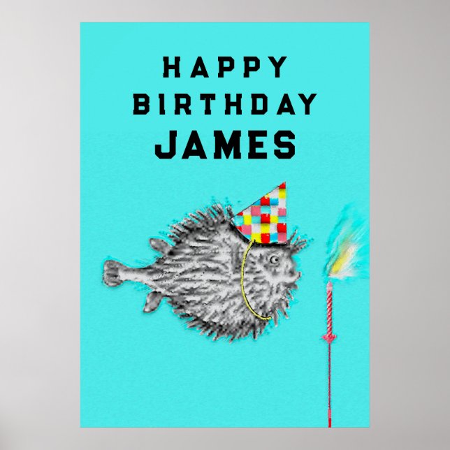 Funny Happy Birthday Party Poster (Front)