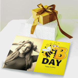 Funny happy birthday photo greeting card