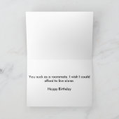Funny happy birthday roommate card (Inside)