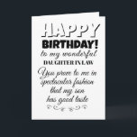 funny Happy birthday wish daughter in law Card<br><div class="desc">birthday greeting cards,  daughter in law greeting card,  greeting cards from mother/law to daughter/law,  birthday wishes for daughter in law,  funny daughter in law birthday wishes</div>