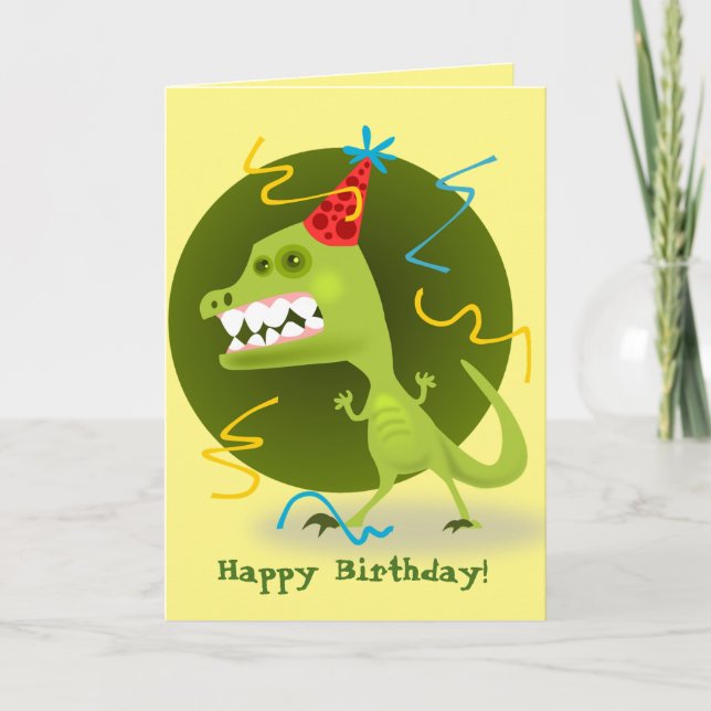 Funny "Happy Birthday" "You old dinosaur!" Card (Front)