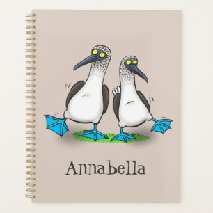 Funny, happy blue footed boobies dancing cartoon planner