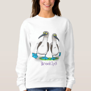 Funny, happy blue footed boobies dancing cartoon sweatshirt