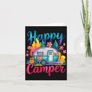 Funny happy camper camping apparel trailer rv kids card