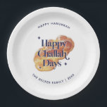 Funny Happy Challah Days Hanukkah Watercolor Paper Plate<br><div class="desc">© Gorjo Designs. Made for you via the Zazzle platform.

// Need help customising your design? Got other ideas? Feel free to contact me (Zoe) directly via the contact button below.</div>