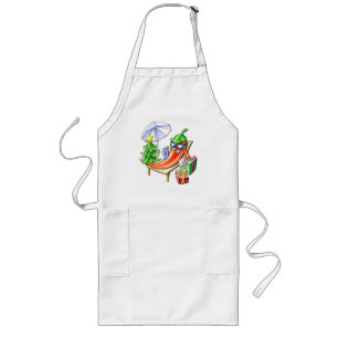 Funny Happy Christmas Spicy Chilli Designed Long Apron