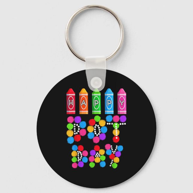 Funny Happy Dot Day Polka Dot Art Students Kids Gi Key Ring (Front)