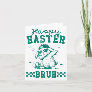 Funny Happy Easter Bruh Bunny Dabbing Cute Easter  Card