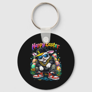Funny Happy Easter Bunny Cool Street Men Women Key Ring