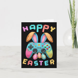 Funny Happy Easter Bunny Gaming Controller Gamer B Card
