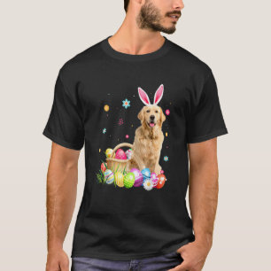 Funny Happy Easter Cute Bunny Golden Retriever Wea T-Shirt