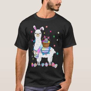 Funny Happy Easter Day 2022 Llama Bunny Bringing E T-Shirt