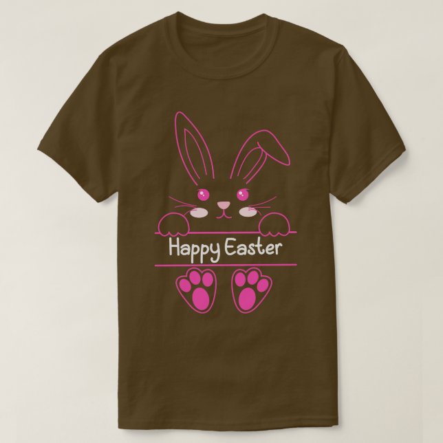 Funny Happy Easter Day Bunny Rabbit Face Easter Da T-Shirt (Design Front)