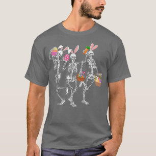 Funny Happy Easter Day Dancing Skeleton Bunny Men T-Shirt