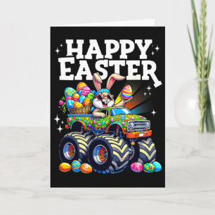 Funny Happy Easter Monster Truck Bunny Easter Eggs Card