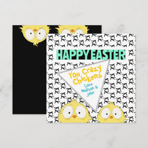 Funny “Happy Easter You Crazy Chickens”   Easter Holiday Card