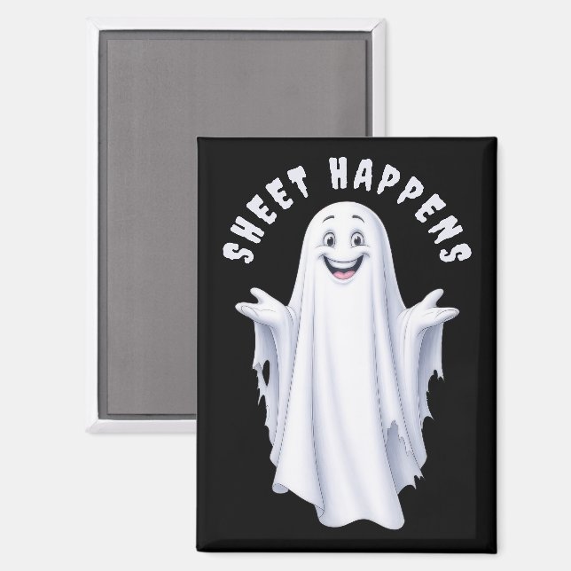 Funny Happy Ghost Magnet (Front/Back)