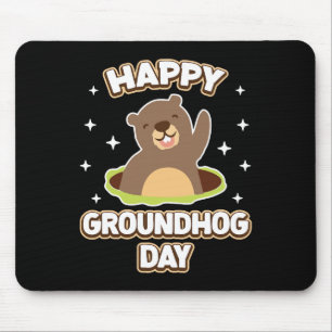 Funny Happy Groundhog Day 2025 Mouse Pad