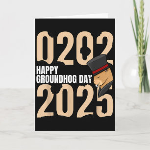 Funny Happy Groundhog Day February 2nd 2025 Holida Card