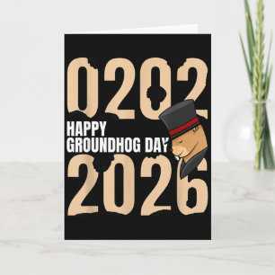 Funny Happy Groundhog Day February 2nd 2026 Holida Card
