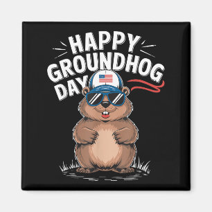 Funny Happy Groundhog Day Magnet