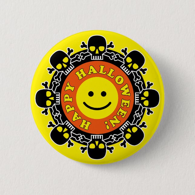 Funny Happy Halloween 6 Cm Round Badge (Front)