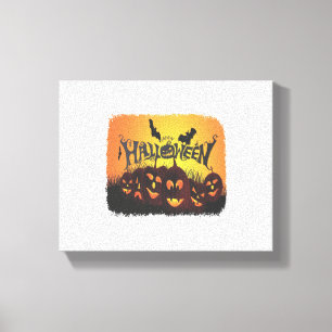 Funny Happy Halloween design Canvas Print