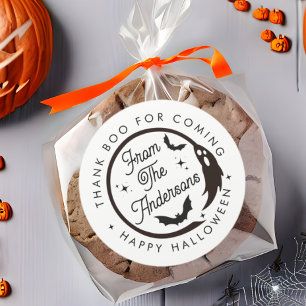Funny Happy Halloween Ghost Thank Boo Party Favour Classic Round Sticker