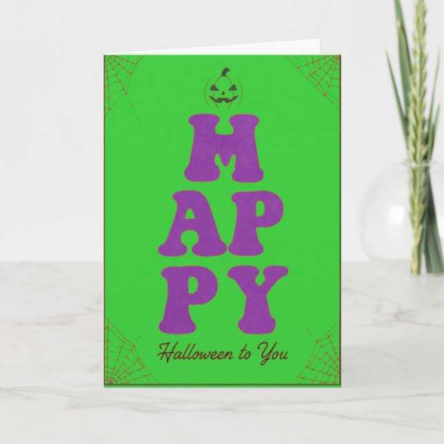 Funny Happy Halloween Greeting Message Card (Front)