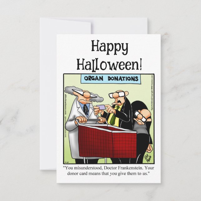 Funny Happy Halloween Humour Greeting Card  (Front)