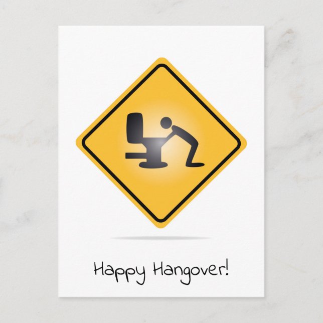 Funny happy hangover postcard (Front)