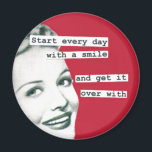 Funny Happy Housewife Retro Magnet<br><div class="desc">►Questions? Regella@Rocketmail.com</div>